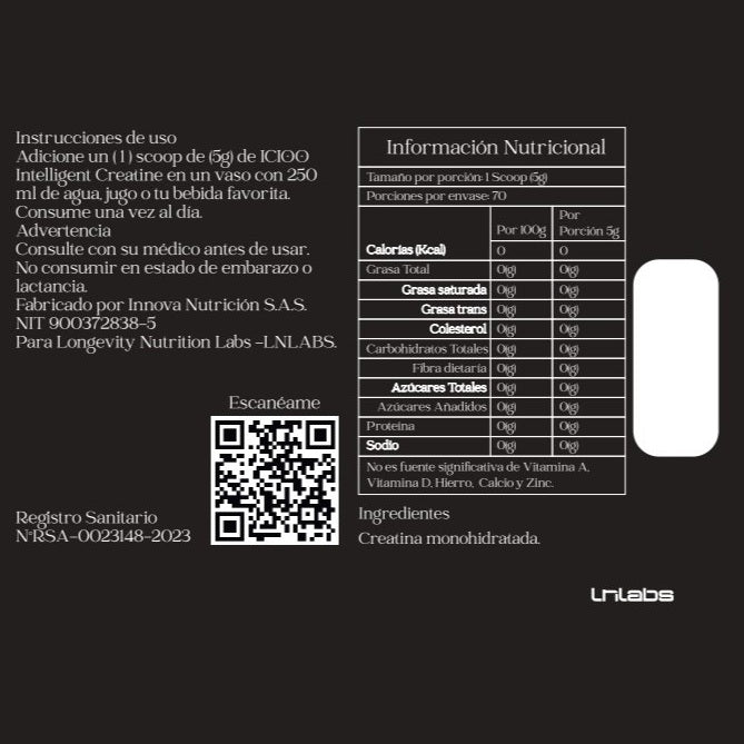 Creatina IC100 350 g (70 servicios)